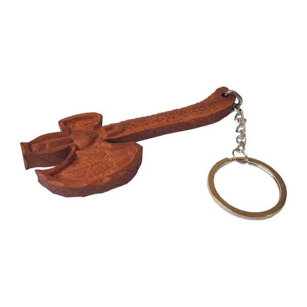 جاسوئیچی چوبی منبت کاری رنگین کمون کد 8، Ranginkamun 8 Wooden carving key chain