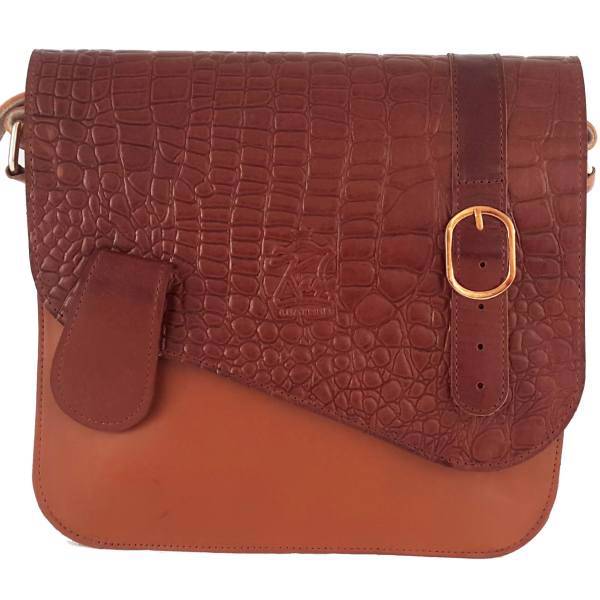 کیف دوشی کایا چرم تبریز مدل سوسن کد1-K118، Kaya Leather Tabriz K118-1 Sosan Corocodil Natural Leather bag