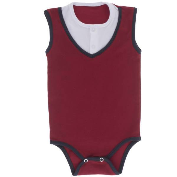 زیر دکمه دار رکابی برگ سبز طرح یقه هفت سفید، Barge Sabz White V Collar Under Button Singlet