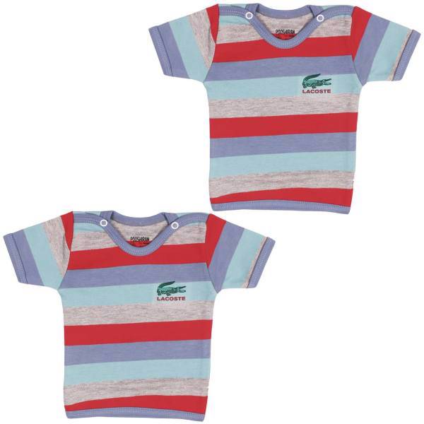 ست تی شرت آستین کوتاه پوشیران مدل Lacoste بسته 2 عددی، Pooshiran Lacoste Baby T Shirt With Short Sleeve Set Pack of 2