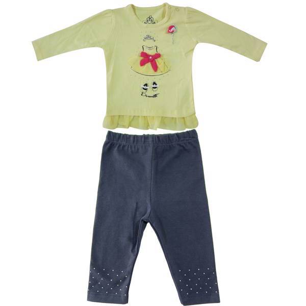 ست لباس دخترانه دیوونته مدل 51586G، Divonette 51586G Baby Girl Clothing Set