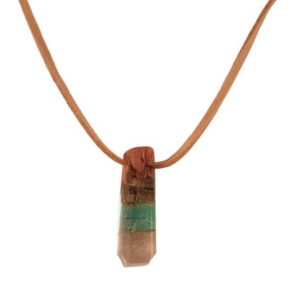 گردنبند چوب و رزین اکسار کد108، Exar necklace wood and resins code 108