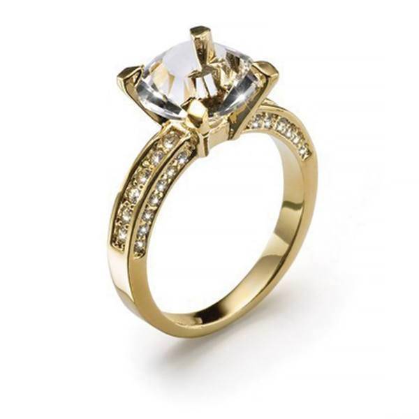 انگشتر الیور وبر مدل 41065GM Princess Gold، Oliver Weber 41065GM Princess Gold Crystal Ring