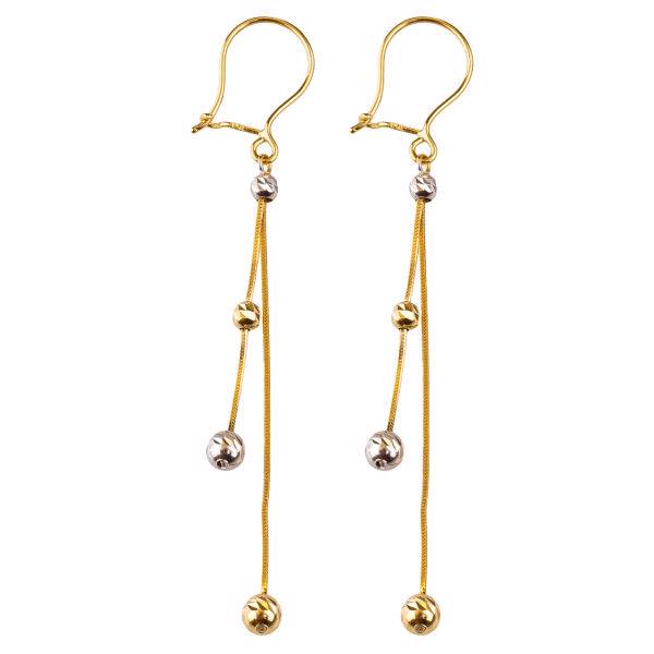 گوشواره طلا 18عیار گالری طلاچی مدل آویز 12، Gold earings