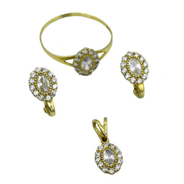 ست طلا 18 عیار جواهری سون مدل 652، Seven Jewelry C652 Gold Set