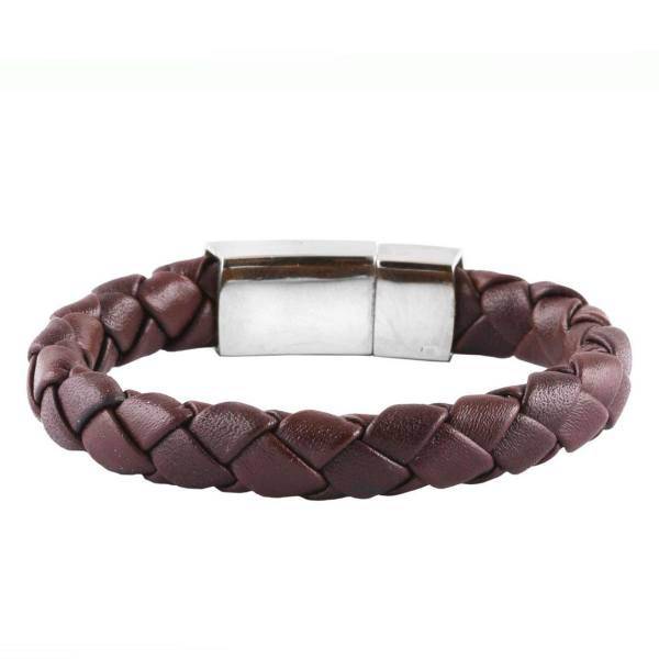 دستبند چرمی آتیس کد I1100SLVBR، Atiss I1100SLVBR Leather Bracelet