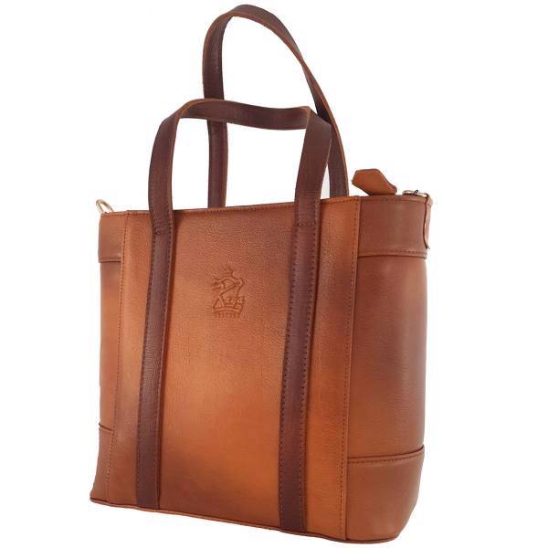 کیف تمام چرم دستی زنانه کایا چرم تبریز طرح چرم گاومیش مدل لاله کد k500، Kaya Leather Tabriz K500 Laleh Bubalus Natural Leather Handbag
