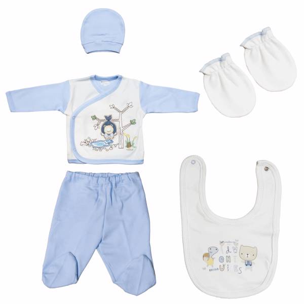 ست لباس نوزادی ببیتوف مدل 850Blue، Bebitof 850Blue Baby Clothes Set