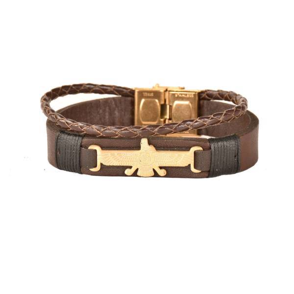 دستبند چرمی کهن چرم طرح فروهر مدل BR166-7، Kohan Charm faravahar BR166-7 Leather Bracelet