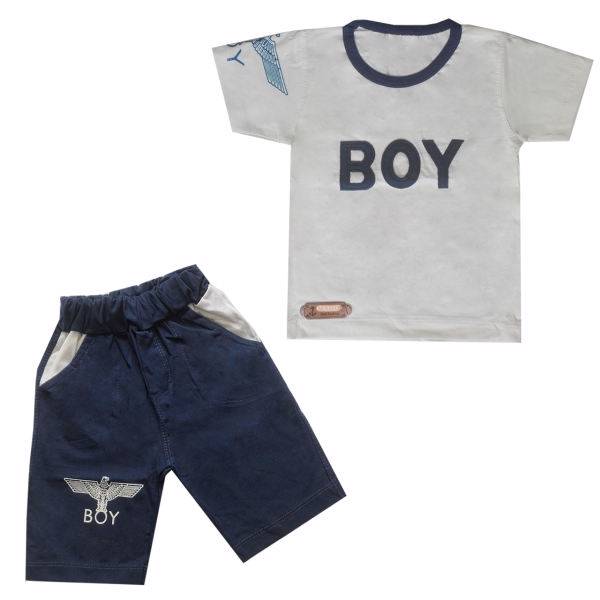 ست تی شرت و شلوارک پسرانه رادین مدل BOY کد B-002