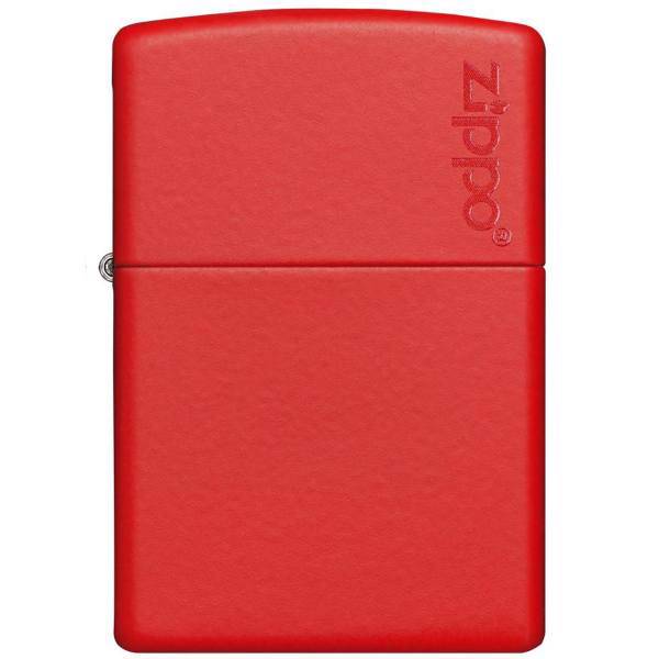 فندک زیپو مدل Red Matte with Zippo Logo کد 233ZL، Zippo Red Matte with Zippo Logo 233ZL Lighter