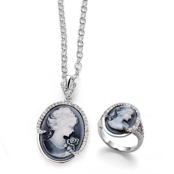 نیم ست الیور وبر مدل 24469164-R Cameo، Oliver Weber 24469164-R Cameo Rhod Crystal Half Set