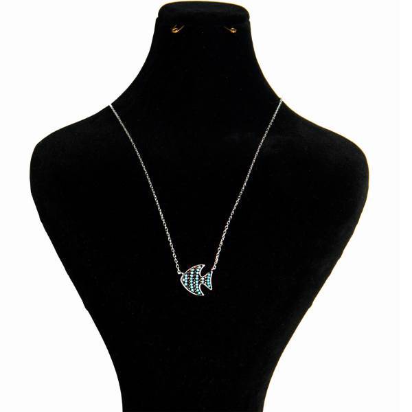 گردنبند ماهی فیروزه نقره جیکس ویمن مدل NSV013، Jix Women NSV013 Silver Necklace