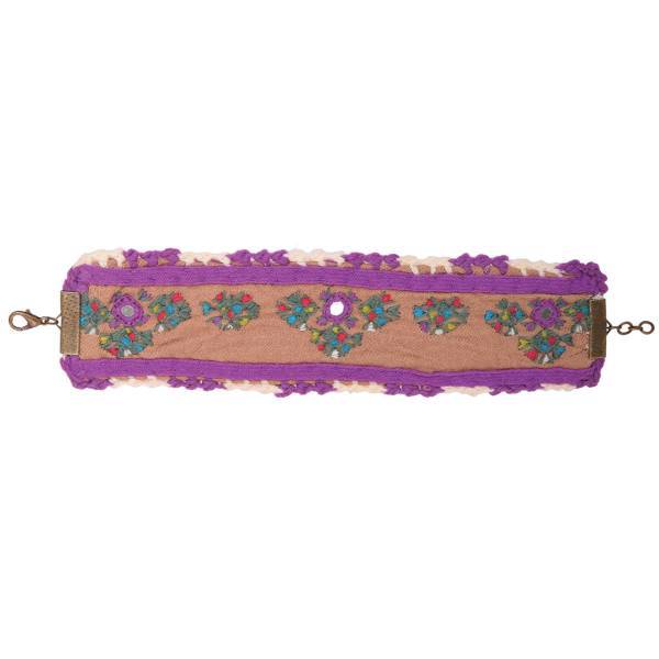 دستبند سوزن دوزی گالری آرژه طرح زمین مدل 00-15، Arzhe 15-00 Earth Needlework Bracelet