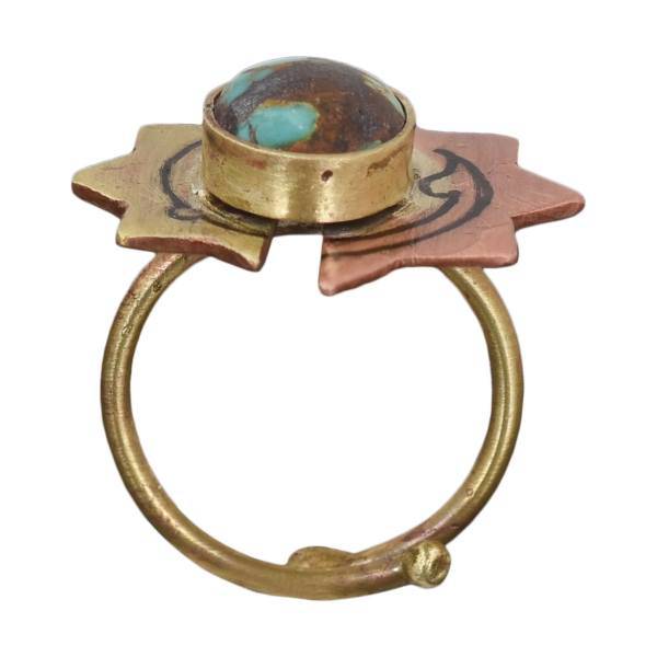 انگشتر گالری نیلکا طرح شمسه و نگین فیروزه مدل 00-34، Nilka Gallery 29-00 Shamse and Turquoise Ring