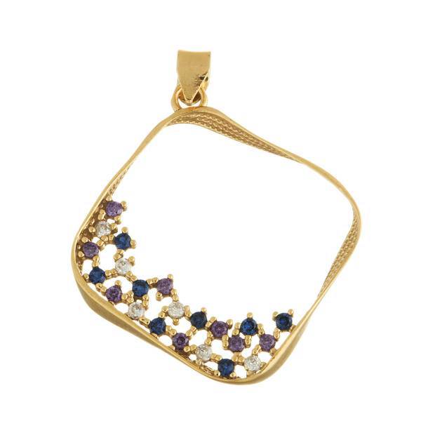 آویز گردنبند طلا 18 عیار رزا مدل N153، Rosa N153 Gold Necklace Pendant Plaque