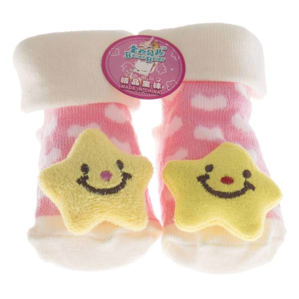 جوراب عروسکی بور بیر طرح قلب و ستاره، Baoer Beier Heart and Star Socks