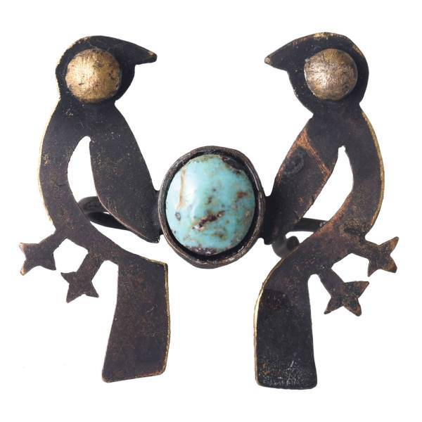 سنجاق سینه گالری نیلکا طرح دو پرنده مدل 00-21، Nilka 21-00 Two Bird Brooch