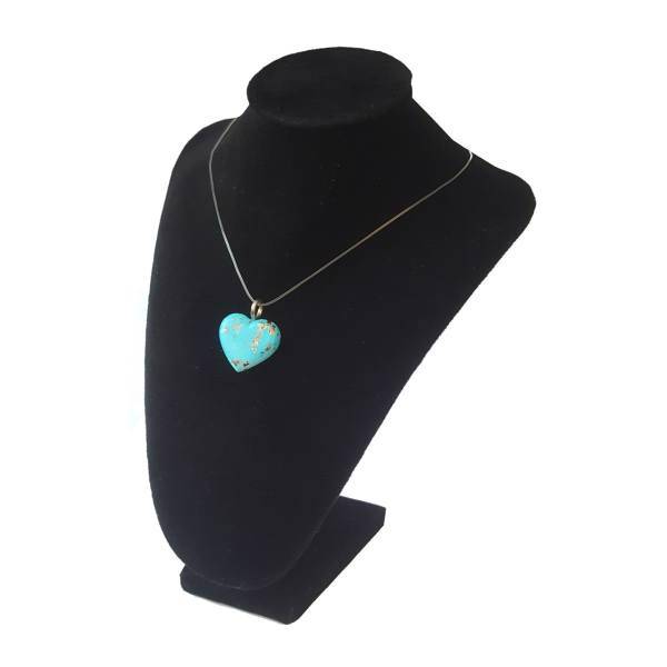 آویز گردنبند نقره فیروزه طرح قلب بلو استون کد 396111401، Blue Stone 396111401 turquoise