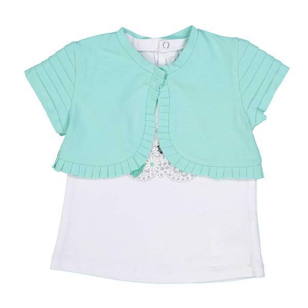 ست تی شرت و رویه نوزادی دخترانه مایورال مدل MA 1038034، Mayoral MA 1038034 Baby Girl T-Shirt And Shrugs Set