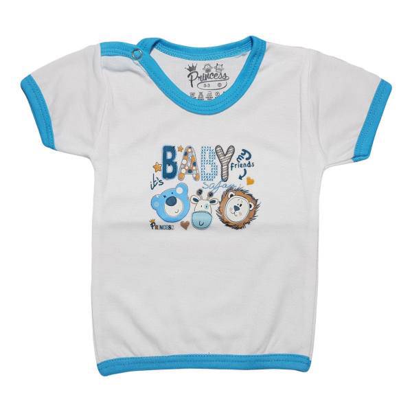 تی شرت آستین کوتاه نوزادی برند پرنسس مدل BLUE-02، T SHIRT SH SLEEVES PRINCESS BRAND BLUE