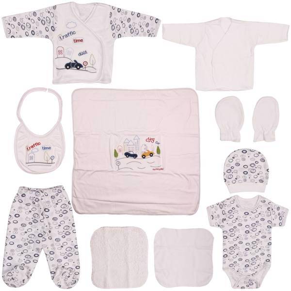 ست لباس نوزاد سی سیم بی بی مدل U3129 بسته 10 عددی، Ciccim Baby U3129 Baby Clothing Set Pack Of 10