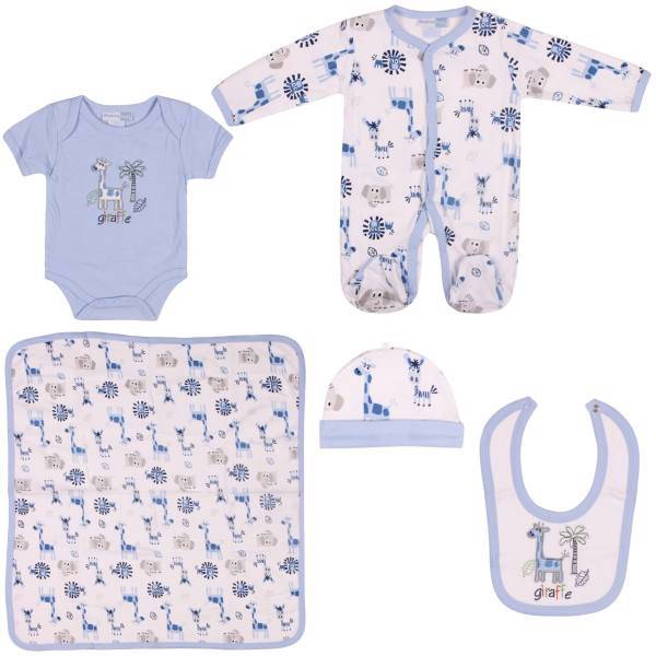ست لباس نوزاد مدرن کیدز مدل زرافه بسته 5 عددی، Modern Kids Giraffe Baby Clothing Set Pack Of 5