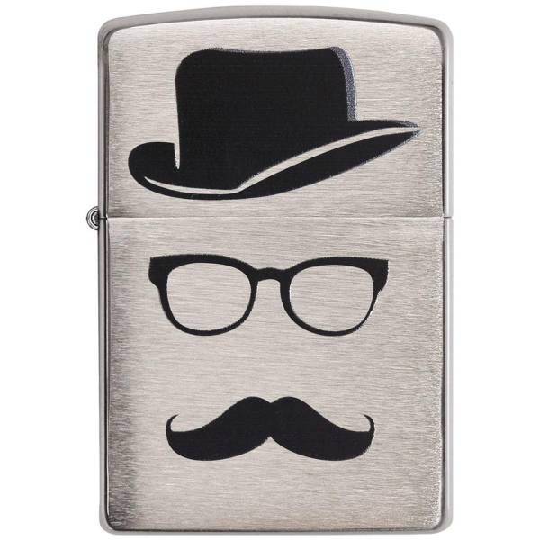 فندک زیپو مدل Mustache and Hat کد 28648، Zippo Mustache and Hat 28648 Lighter