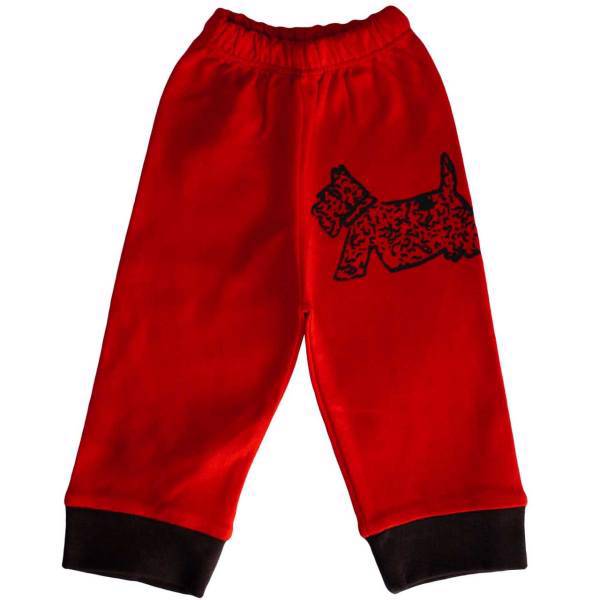 شلوار نوزادی آدمک مدل Dog Red، Adamak Dog Red Baby Pants