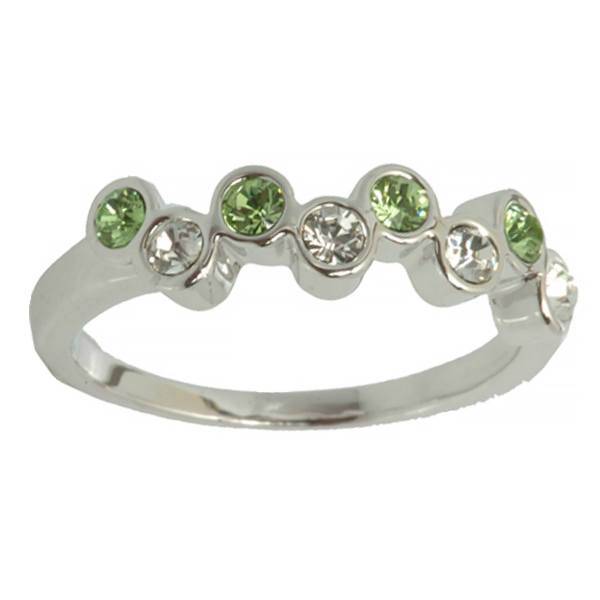 انگشتر الیور وبر مدل تیپ تپ زبرجد 41023M-214 سایز 7، Oliver Weber 41023M-214 Tip Tap Peridot Ring Size 7