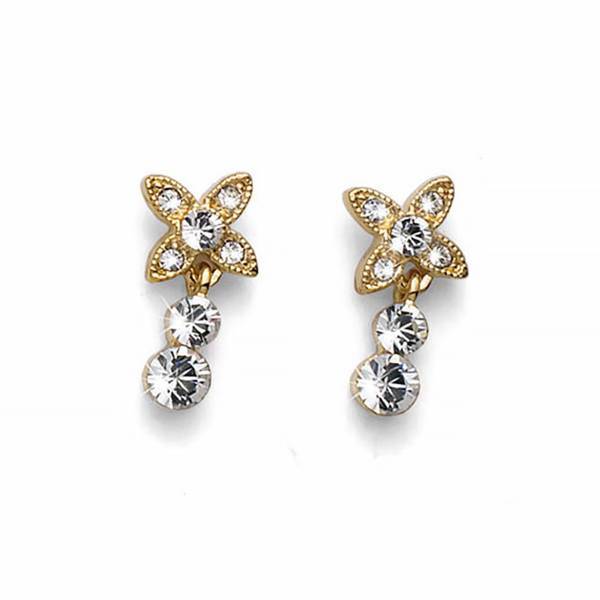 گوشواره آویز الیور وبر مدل Fleur Gold Crystal 22073G، Oliver Weber Fleur gold crystal 22073G Earring