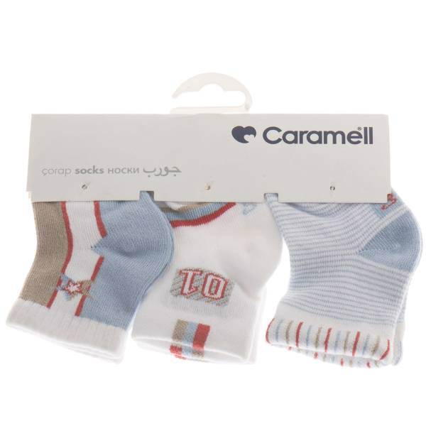 جوراب کارامل مدل 1238-BMB بسته 3 عددی، Caramell 1238-BMB Socks Pack of 3