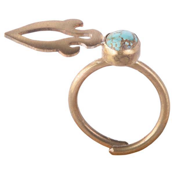 انگشتر گالری نیلکا طرح اسلیمی و سنگ فیروزه مدل 00-36، Nilka Gallery Eslimi and Turquoise 36-00 Ring