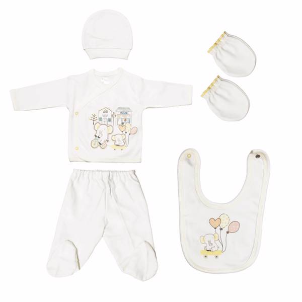 ست لباس نوزادی ببیتوف مدل 860Yellow، Bebitof 860Yellow Baby Clothes Set