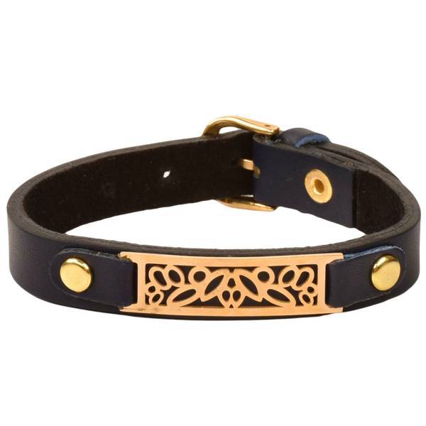 دستبند چرمی کهن چرم طرح گل بوته مدل BR16-11، Kohan Charm BR16 Leather Bracelet