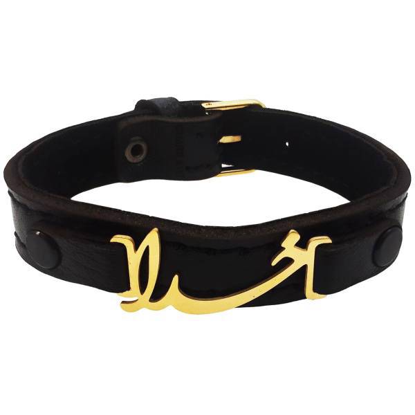 دستبند چرمی شهر شیک طرح خدا مدل D228، Shahr Shik D228 GOD Leather Bracelet