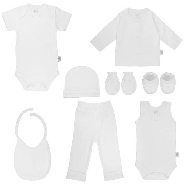 ست لباس نوزادی نیلی مدل White، Nili White Baby Clothes Set