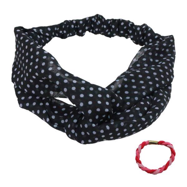 تل پاپیونی مدل حریر طرح 4 به همراه کش مو، Papioni harrirr Headband design 4 with Hair Rubber