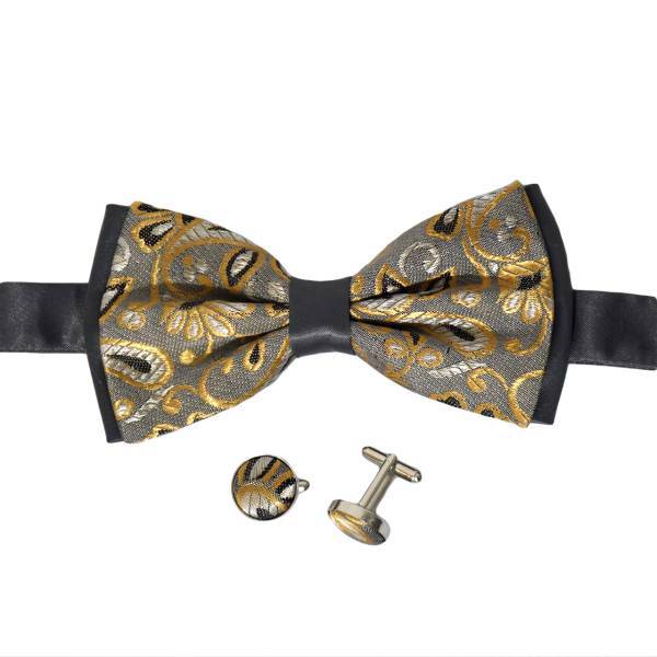 ست پاپیون و دکمه سردست ترمه کد TP003، Termeh TP003 BowTie and Cufflinks Set