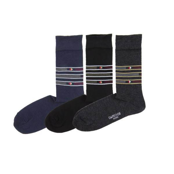 جوراب مردانه دارکوب مدل 301025 پک 3 عددی، Darkoob 301025 Socks For Men PAK 3