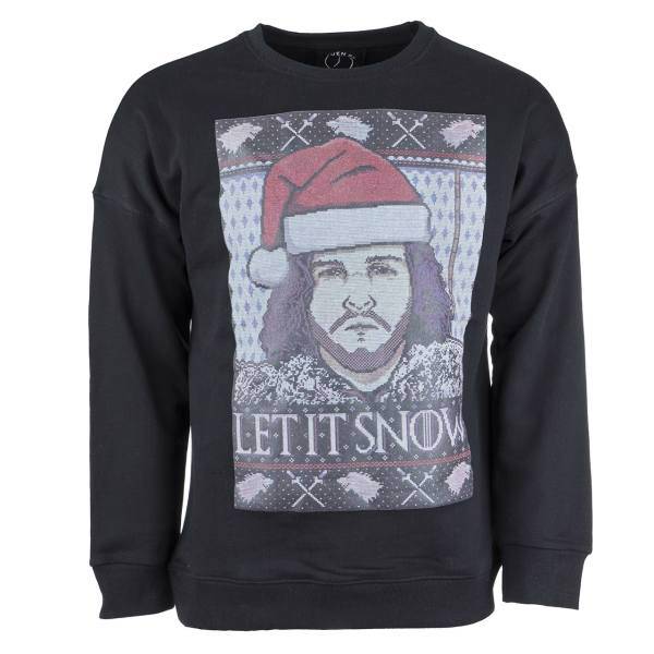 پولیور مشکی مردانه سون پی ام مدل Let It Snow Christmas، Seven Pm Let It Snow Christmas Sweater For Men