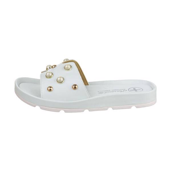 صندل تخت زنانه مسعود مدل 2724 سفید، Masoud 2724 Flat Sandals