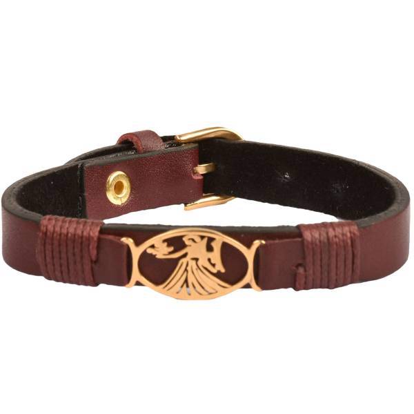 دستبند چرمی کهن چرم طرح تولد شهریور مدل BR41-12، Kohan Charm Shahrivar BR41-12 Leather Bracelet