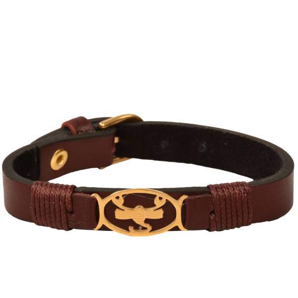 دستبند چرمی کهن چرم طرح تولد آبان مدل BR22-12، Kohan Charm BR22-12 Leather Bracelet