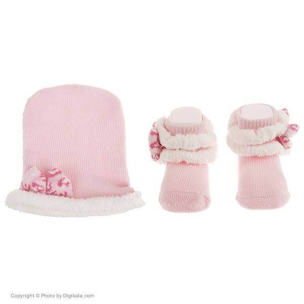 ست کلاه و جوراب نوزادی یومسه مدل 3905P، Yumese 3905P Hat And Socks Set