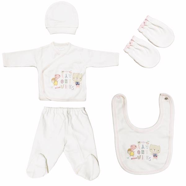 ست لباس نوزادی ببیتوف مدل 858Pink، Bebitof 858Pink Baby Clothes Set