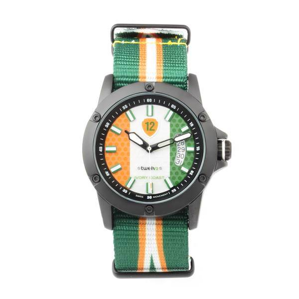 ساعت مچی عقربه ای توولو طرح پرچم ساحل عاج، Twelve Ivory coast Flag Sport Watch