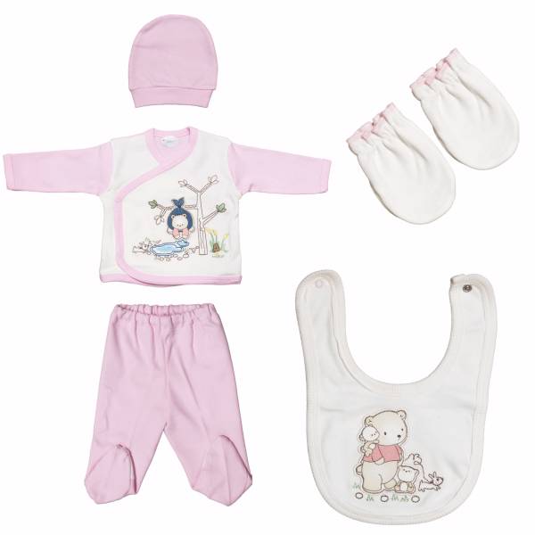ست لباس نوزادی ببیتوف مدل 850Pink، Bebitof 850Pink Baby Clothes Set