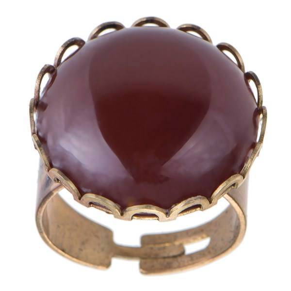 انگشتر ناردونه مدل گرد گل عقیق سنتی، Nardone ring