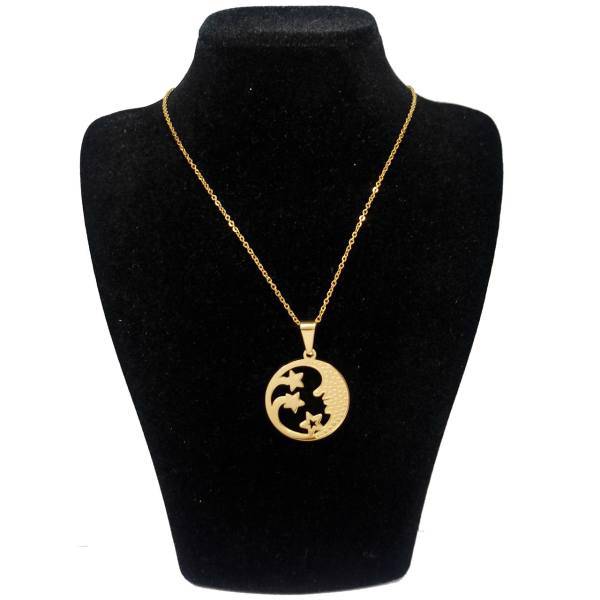 گردنبند آی جواهر طرح ماه و ستاره کد 11416G